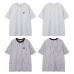 Embroidered striped texture short sleeves with letters