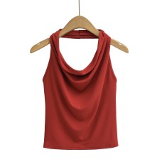 Hanging neck backless vest