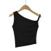 Slanted hem hanging shoulder knot vest