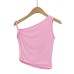 Slanted hem hanging shoulder knot vest