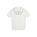 Short Sleeve Polo Shirt  College Style Slim Fit Cropped Top Turn-Down Collar