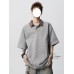 Plaid Spliced Mock Two-Piece Shirt Collar Polo Shirt Short Sleeve