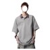 Plaid Spliced Mock Two-Piece Shirt Collar Polo Shirt Short Sleeve