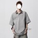 Plaid Spliced Mock Two-Piece Shirt Collar Polo Shirt Short Sleeve