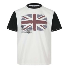 Rice shaped flag with vintage printing rivets contrasting colors short sleeves