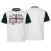 Rice shaped flag with vintage printing rivets contrasting colors short sleeves