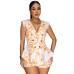 V-neck sleeveless suit short set