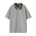 Chic Star-Print Patchwork Checkered Polo Neck Short Sleeve