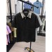 Chic Star-Print Patchwork Checkered Polo Neck Short Sleeve