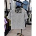 Chic Star-Print Patchwork Checkered Polo Neck Short Sleeve