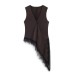 Asymmetric Floral Short Sleeve Round Neck Women's Top