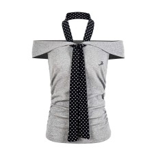 One-Shoulder Sleeveless Fitted Crop Top r Stylish Neckline Design Slim Fit with Waist-Cinching Detail