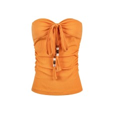 Strapless Backless Tank Top with Unique Design Casual Sleeveless Crop