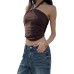 Strapless Backless Tank Top with Unique Design Casual Sleeveless Crop