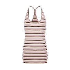 Color-Blocked Stripe U-Neck Slim Fit Casual Tank Top