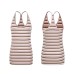 Color-Blocked Stripe U-Neck Slim Fit Casual Tank Top