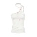 Shoulder Strap Crop Top, Minimalist Design Casual Sleeveless Women's Top
