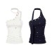 Shoulder Strap Crop Top, Minimalist Design Casual Sleeveless Women's Top