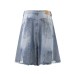 Wash and make old dirty wide leg denim shorts