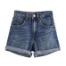Versatile high waisted casual denim shorts