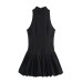 Versatile balloon version denim dress