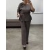 Elegant Floral Patchwork Leopard Print Set for Women Plus Size Casual Fashion Outfit
