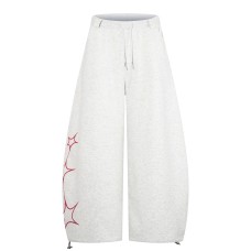 Sanskrit Gothic letter wide leg curved knife pants