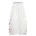 Sanskrit Gothic letter wide leg curved knife pants