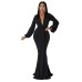 Slim fit deep V-neck dress