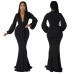 Slim fit deep V-neck dress