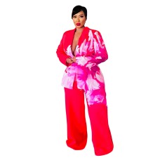 Printed jacket and pants set