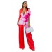 Printed jacket and pants set