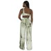 Printed wide leg pants set