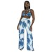 Printed wide leg pants set