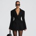 Elegant Deep V Neck Long Sleeve Slim Fit Casual Dress in Solid Color Fashionable and Sexy Elegant Deep V Neck Long Sleeve Slim Fit Casual Dress in Solid Color Fashionable and Sexy
