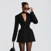 Elegant Deep V Neck Long Sleeve Slim Fit Casual Dress in Solid Color Fashionable and Sexy Elegant Deep V Neck Long Sleeve Slim Fit Casual Dress in Solid Color Fashionable and Sexy