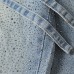 Heavy industry hot stamping full print wide leg jeans