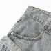 Fake two pair waist wide leg denim pants