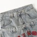 Fake two pair waist wide leg denim pants