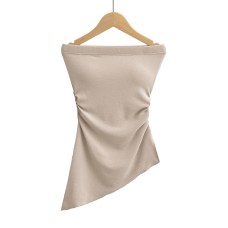 Irregular strapless top