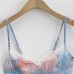 Lace lace tie dye mesh printed short suspender Lace lace tie dye mesh printed short suspender