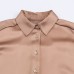 Silk textured off shoulder shirt