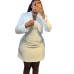 Two piece set of slim fit short dress for outerwear