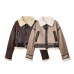 Imitation lamb fur and fur one-piece jacket