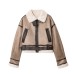 Imitation lamb fur and fur one-piece jacket