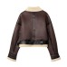 Imitation lamb fur and fur one-piece jacket
