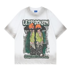 Vintage Gradient Graffiti Portrait Short Sleeve
