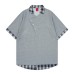 Plaid fake two piece lapel short sleeved shirt Plaid fake two piece lapel short sleeved shirt