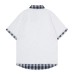 Plaid fake two piece lapel short sleeved shirt Plaid fake two piece lapel short sleeved shirt