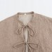 Casual versatile round neck short jacket Casual versatile round neck short jacket